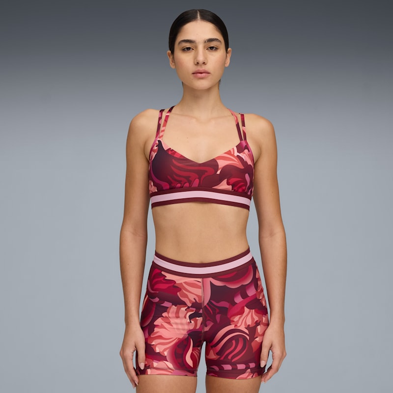 Floral Ribbon Women's Moisture Wicking, Low Impact Sports Bra - Image 2