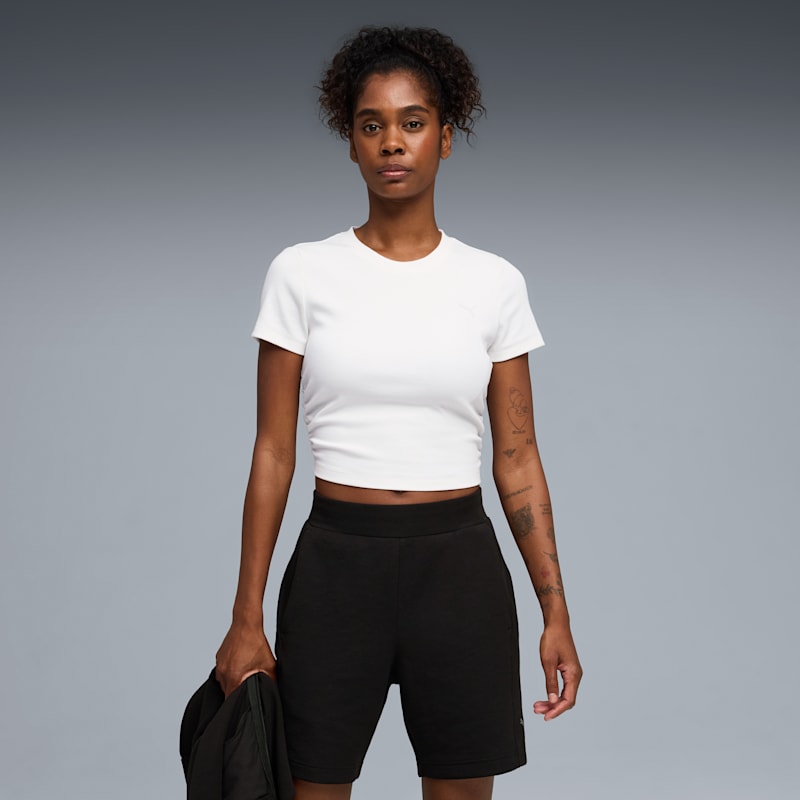 Cloudspun Ultra Soft Women's Ribbed Crop Training Tee - Image 2