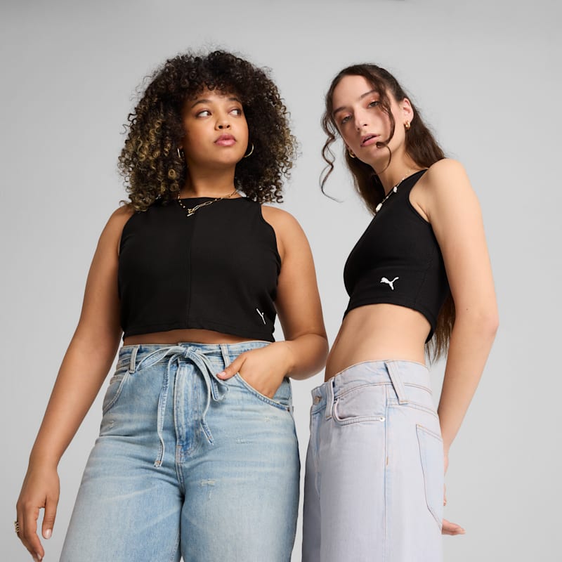 Wardrobe Essentials Women's Ribbed Crop Top