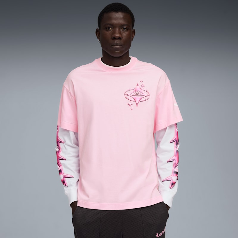 LaFrancé Pink Heem Men's Long Sleeve Basketball Tee
