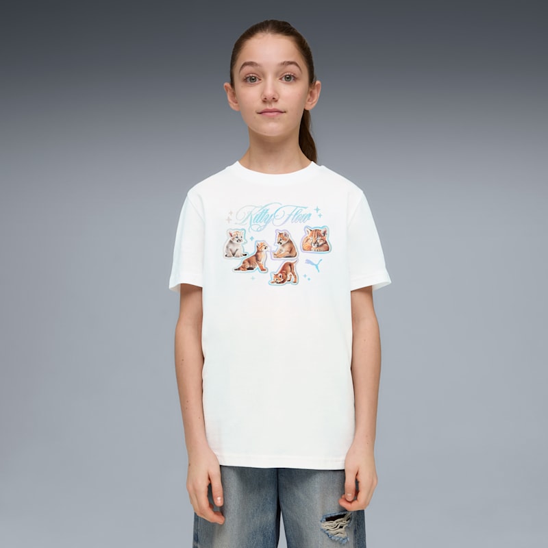 House of Graphics Big Kids' Kitty Sticker Tee - Image 2