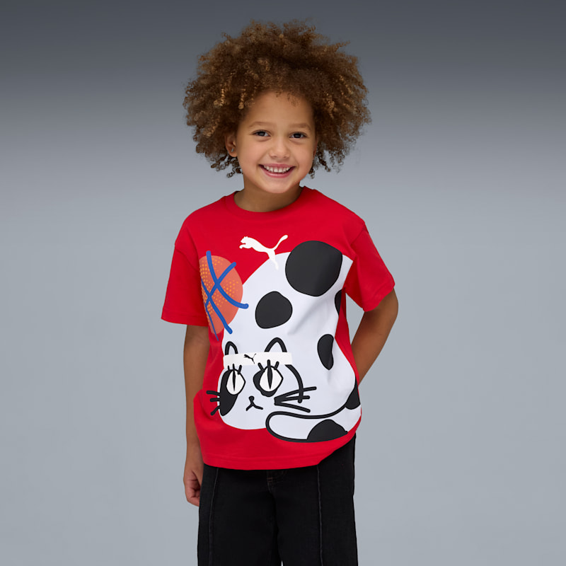 Sporty Cats Little Kids' Relaxed Graphic Tee - Image 2