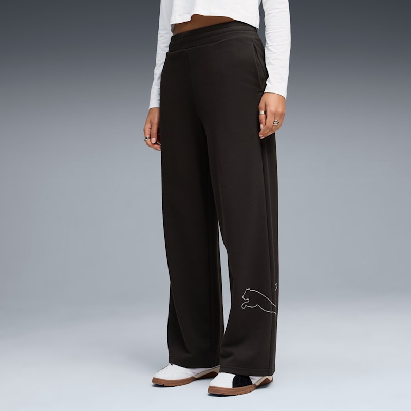 Bedazzled Women's High Waist, Wide Leg Pants