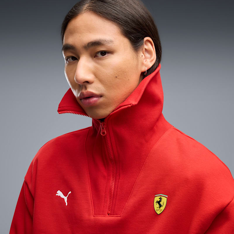 Scuderia Ferrari Men's Half-Zip Fleece Crew Sweatshirt - Image 2