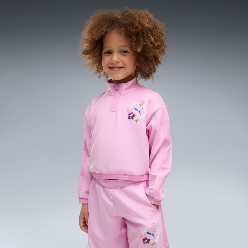 PUMA x DORA THE EXPLORER Little Kids' T7 Relaxed Half-Zip Sweatshirt - Image 2
