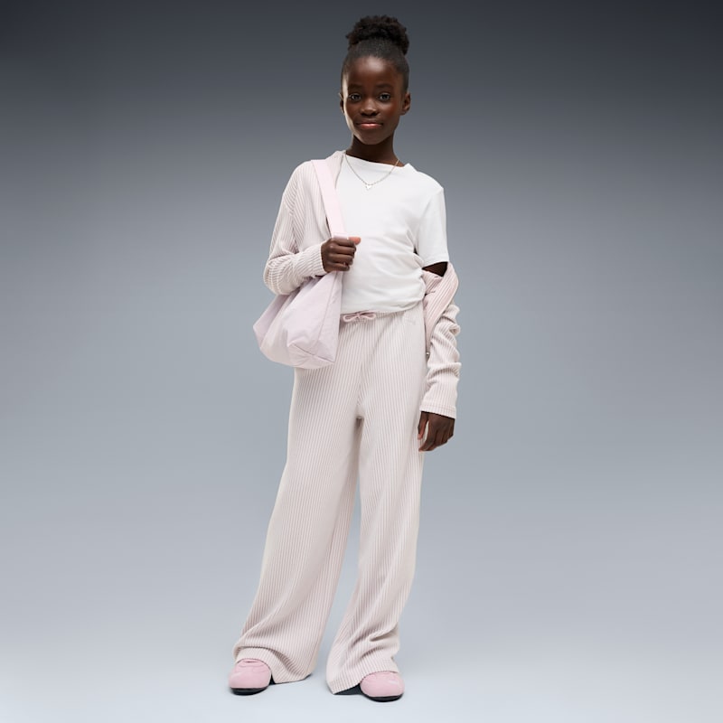PUMA Essentials Big Kids' Ribbed Wide Leg Pants