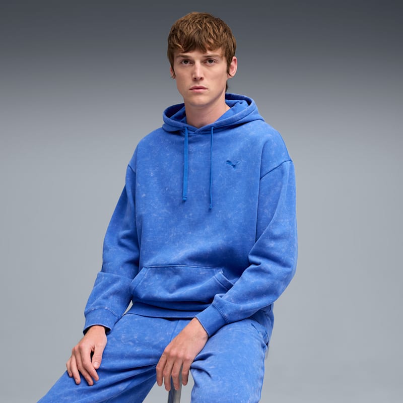 PUMA Elevated Essentials Acid Wash Men's Fleece Hoodie - Image 2