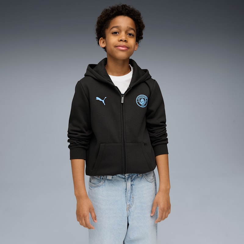 Manchester City Soccer Essentials Big Kids' Zip-Up Soccer Hoodie - Image 2