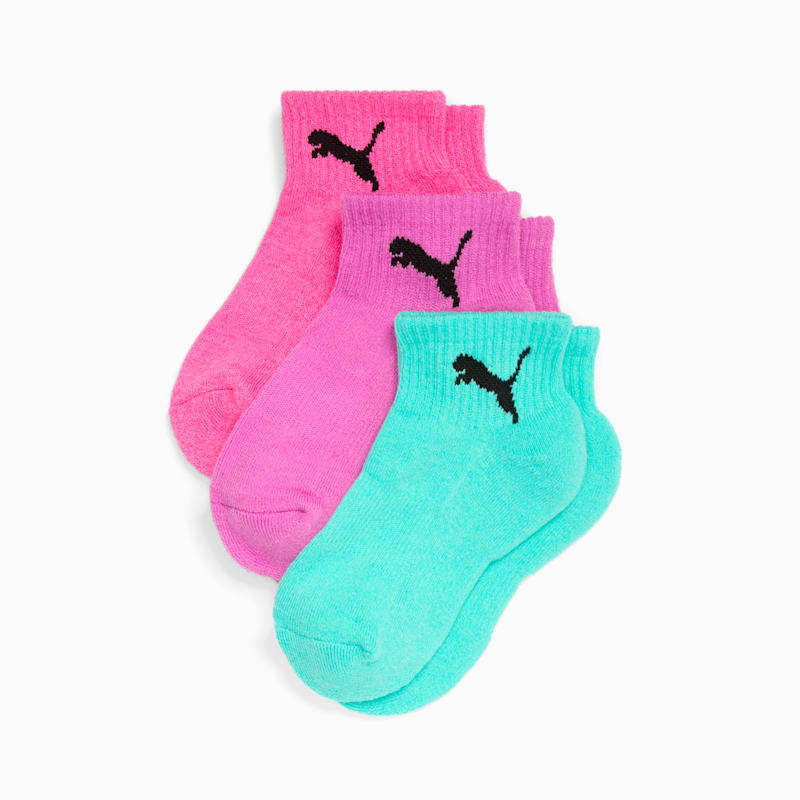 PUMA Big Kids' Half-Terry Quarter Crew Socks (3 Pairs) - Image 2